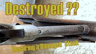 Broken Gunstock Repair 1892 Winchester [upl. by Ahsilav]