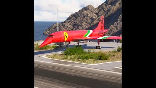 This is crazy Concorde Ferrari Hypersonic Aircraft takes off from short runway [upl. by Ellegna]