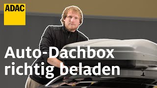 Dachbox richtig montieren und beladen Tipps für Autoreisen mit Dachträger  ADAC [upl. by Goddard]