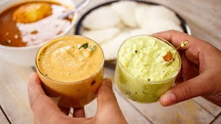 2 Dosa Chutneys Recipe  Nariyal and Peanut Chutney for Idli  CookingShooking [upl. by Davidson12]