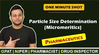 PARTICLE SIZE DETERMINATION METHODS  MICROMERITICS  GPAT  NIPER  PHARMACIST  DI [upl. by Eramal]