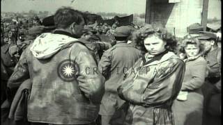 American soldiers rest after the battle at the Tangermunde bridge in Germany duriHD Stock Footage [upl. by Berard]