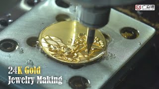 24K gold jewelry making machine  gold bangles  gold ring  gold pendant making  Guanglijin [upl. by Yelhak]