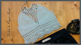 Tığ İşi Bustiyer Yapımı  Knitting Bustier PART 1 [upl. by Nnairet]