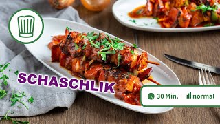 Schaschlikspieße mit selbstgemachter Schaschliksoße  Chefkoch [upl. by Notffilc]