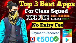 Top 3 Best Tournament Apps For Free Fire Clash Squad  FF tournament app  Free bgmi tournament App [upl. by Leinoto]