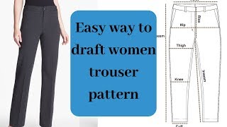 Women trouser  Learn how to make womens trouser DETAILED [upl. by Artimid870]