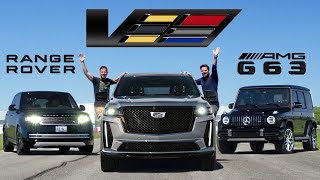 2023 Cadillac Escalade V Review  Status Symbol Showdown  DRAG RACE [upl. by Kinsley724]