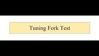 Tuning Fork Test [upl. by Ummersen9]