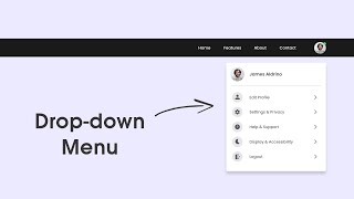 How To Make Dropdown Profile Menu Using HTML CSS amp JavaScript  Toggle Menu For Website [upl. by Lyrrad316]