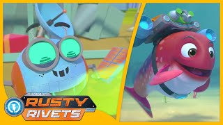 Rusty’s Satellite Save  Rusty and the Sneezing Fish More Rusty Rivets Episodes  Cartoons for Kids [upl. by Ainod]