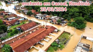 Enchente em Cacoal Rondônia 25032024 muitas casas foram alagadas [upl. by Adnilahs]