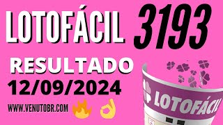 🍀 Resultado Lotofácil 3193 [upl. by Isla]