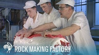 London Rock Making Candy Factory 1957  British Pathé [upl. by Otila]