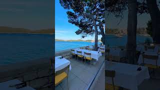 Beautiful sea side restaurant in Island of Korcula 🤩 croatiaeuropeantraveltravelvlog [upl. by Efeek]