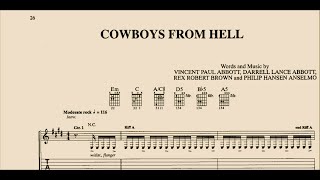 Cowboys From Hell  Pantera  Guitar Lesson With Tab  Guitar Songbook [upl. by Sullecram]