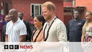 Prince Harry and Meghan Markle begin Nigeria visit  BBC News [upl. by Atenik]