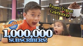 EvanTubeHD 1000000 SUBSCRIBERS Frozen Yogurt Celebration FroYo [upl. by Marabelle]