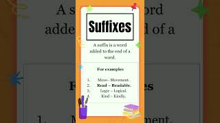 Suffixes  What are Suffixes  English Grammar  The Study Corner  suffixes grammar shorts [upl. by Critta215]