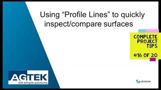 AGTEK TechTips across a project  16 Profile lines to inspect and compare surfaces [upl. by Darill]