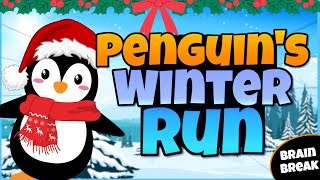 🐧Penguin Run🐧 Winter Brain Break  Fitness Run  MiniGames  GoNoodle Inspired [upl. by Parry]