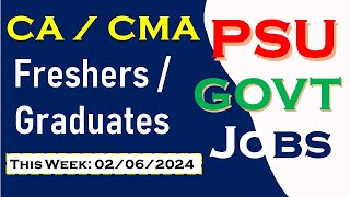 Latest Government Jobs update  Govt Jobs PSU Jobs  Graduates Fresher CA CMA MBA Jobs [upl. by Bael273]