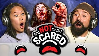 TRY NOT TO GET SCARED CHALLENGE REACT [upl. by Nnylyoj936]