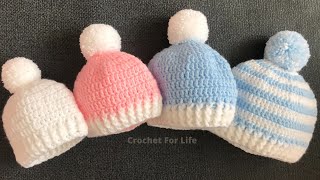 Basic crochet baby hatcrochet for beginners [upl. by Pepi804]