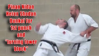 Practical Kata Bunkai Pinan Nidan  Heian Shodan Turning quotLower Blockquot [upl. by Adnah]