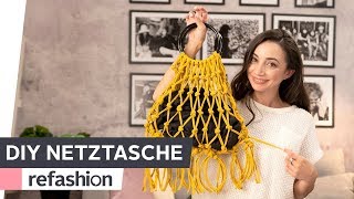 DIY Netztasche quick amp easy selber knoten  refashion  OTTO [upl. by Zedecrem]