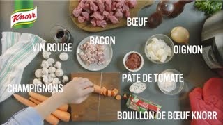 Bœuf Bourguignon À La Mijoteuse Facile À Préparer  Qu’estce qu’on mange Knorr® [upl. by Aynwat]