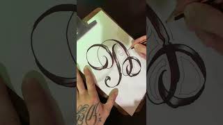 Letra D caligrafiamoderna lettering caligrafiaartistica tattoodesign caligrafia [upl. by Allisan]