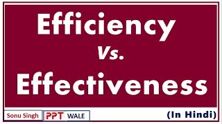 EFFICIENCY VS EFFECTIVENESS IN HINDI  Difference  Strategic Management  BBAMBABcom  ppt [upl. by Llebasi773]