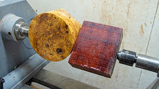 Woodturning  Spalted Burl and Padauk [upl. by Netsriik]