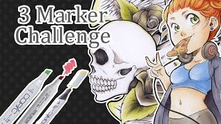 3 MARKER CHALLENGE  001  Original Verlosung ✿ Timelapse Traditional Artwork [upl. by Assek31]