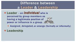 Difference between Leader and Leadership [upl. by Edalb]