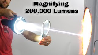 Magnifying The Worlds Brightest Flashlight 200000 Lumens [upl. by Giliane271]