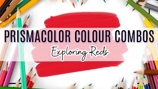 Prismacolor Colour Combinations Exploring Red adultcoloring [upl. by Cirdla]