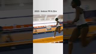 Asherah Collins progress from 566m to 621m to 645m a US Olympic Trials qualifier longjump [upl. by Shiri]