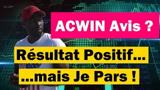 ACWIN AVIS ET RESULTAT POSITIF MAIS Je Pars Pour Un Autre Copy Trading [upl. by Stoops]