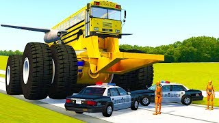 MONSTER MACHINES VS POLICE BLOCKADE CRASHES AND FAILS  BeamNG Drive Crash Test Compilation [upl. by Fabrin185]