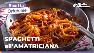 SPAGHETTI ALLAMATRICIANA  la RICETTA TRADIZIONALE🍅🥓🍝 [upl. by Binky]