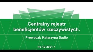 Centralny rejestr beneficjentów rzeczywistych [upl. by Audres]