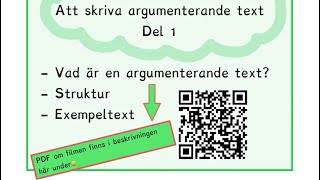 How to learn Swedish Sfi ARGUMENTERANDE TEXT [upl. by Hirasuna]