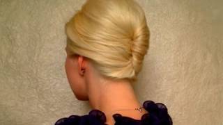 French twist hairstyle tutorial for short medium long hair Prom wedding updo [upl. by Eillat]