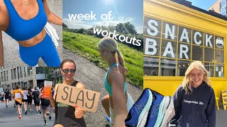 WEEK OF WORKOUTS VLOG new running shoes gait analysis hackney half marathon hybrid training [upl. by Lyrrehs]