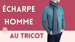 🧣 Écharpe pour homme  ChromosHomme tutoriel tricot un joli modèle à tricoter et à offrir patron [upl. by Esille964]