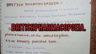 what is BRITISH PHARMACOPOEIA 👍 [upl. by Haldan454]