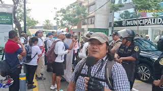 planton trabajadores municipalidad de san isidro por incumpmimiento de beneficios y malos tratos [upl. by Enal84]