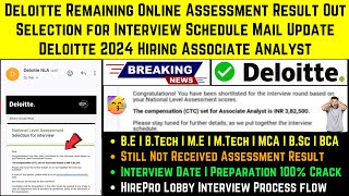 Deloitte NLA Biggest Hiring 2024 Online Assessment Result Declared  Interview Selection Mail Update [upl. by Enoved170]